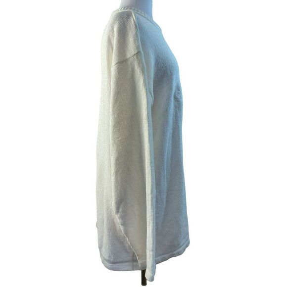 South Pole White Velour Pullover Sweater XL Crew Neck Acrylic Tunic Length NEW - Picture 3 of 5